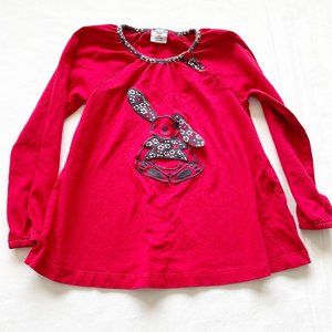 Polarn O. Pyret Red Bunny Shirt size 3-4